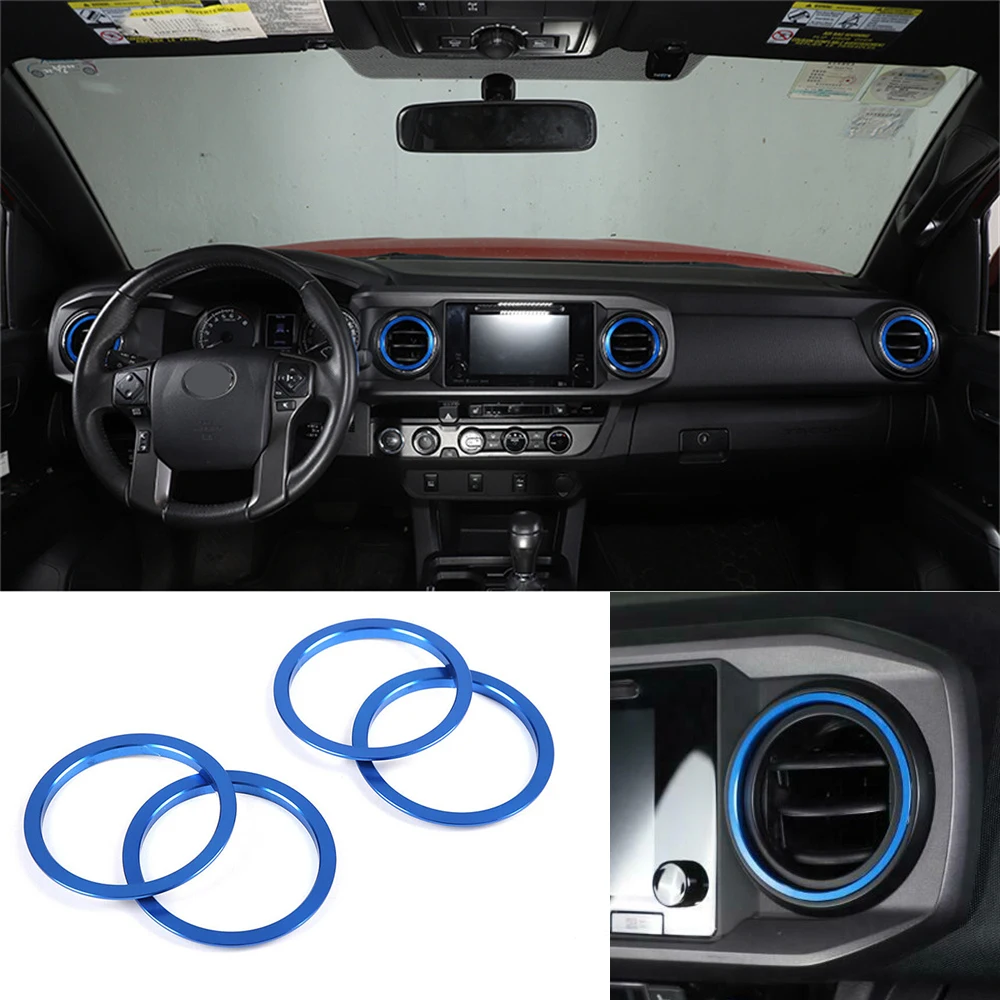 

Внутреннее кольцо для вентиляционного отверстия из алюминиевого сплава, декоративная отделка для Toyota Tacoma 2016-2021, аксессуары для салона авто...