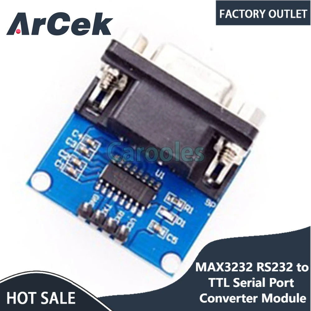 

MAX3232 RS232 to TTL Serial Port Converter Module Female DB9 Connector MAX232 Flashing Board for Arduino