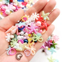 1000pcs mixed multicolor abs round simulation pearls beads star flower bow for diy nail art phone decor jewelry accessories