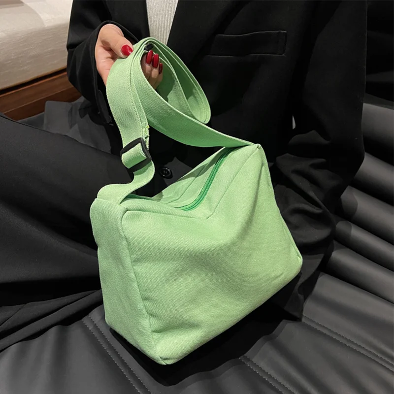 

Вместительная Холщовая Сумка через плечо, новинка 2023, женская простая сумка-мессенджер, сумка-тоут, сумки через плечо с регулируемым ремешком