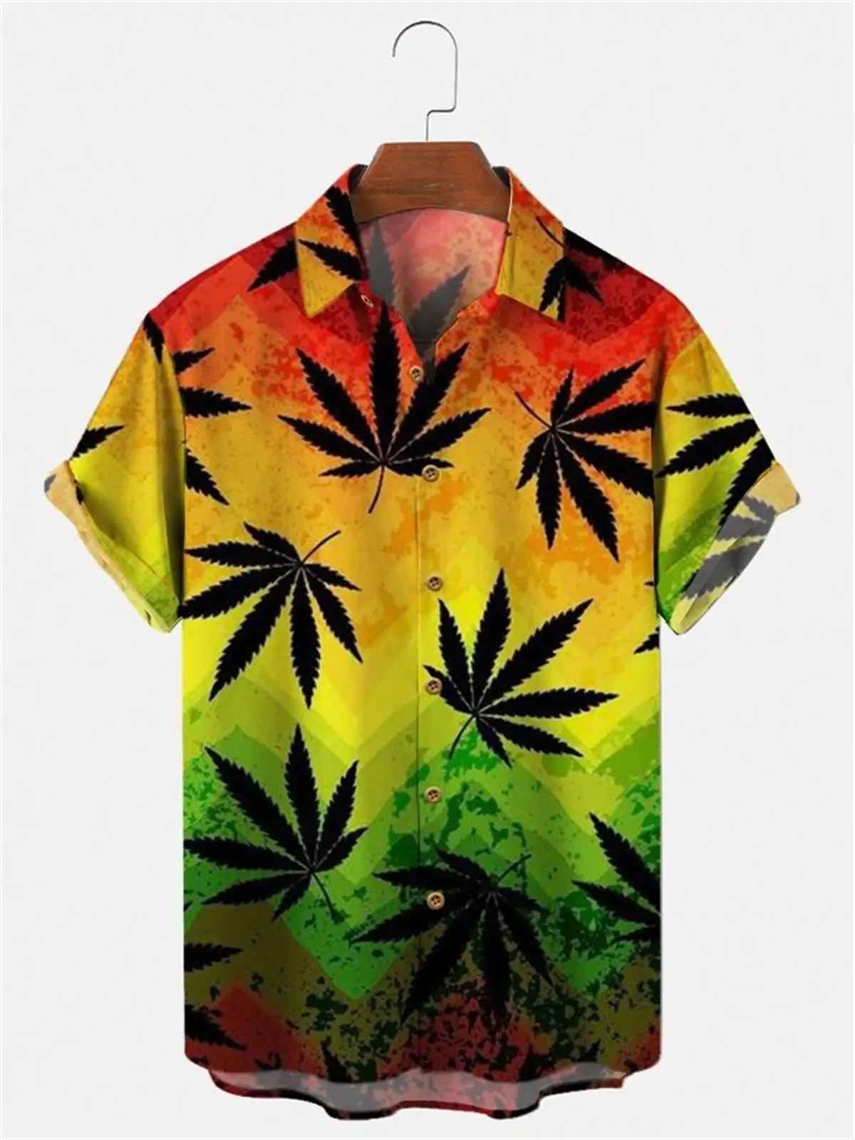 Hawaiian Shirts for Men and Women, Coconut Print Shirts for Men, Casual, Short Sleeves, Lapel, Single Breasted, Large 5XL
