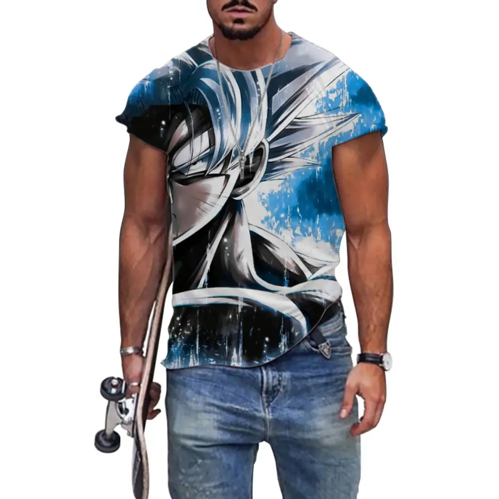 

High Quality Anime Tshirt Leisure Essentials Party T-shirts 3D Print Shirt Men Harajuku Style Dragon Ball Z Super Saiyan T-shirt