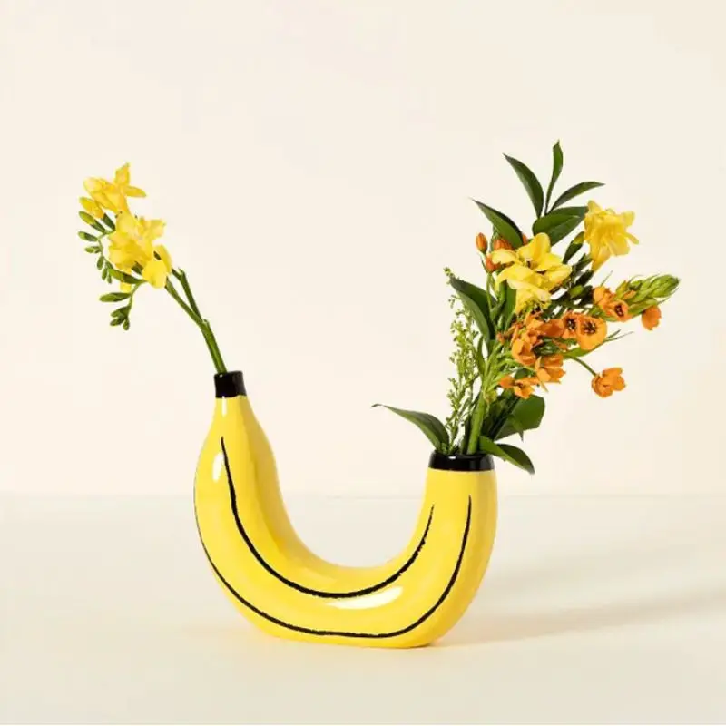 

New Simple Banana Vase Flower Arrangement Creative Home, Living Room, Dining Room, Decorative Ornaments, Resin Crafts