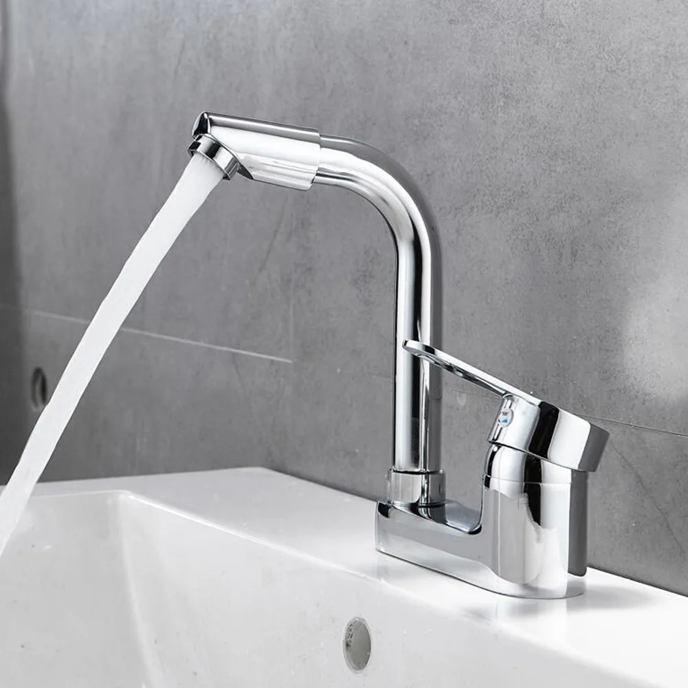 

Bathroom Basin Sink Faucet 360° Rotating Faucets Bath Faucet Hot And Cold Water Mixer Vanity Tap Deck Mounted Washbasin Tap