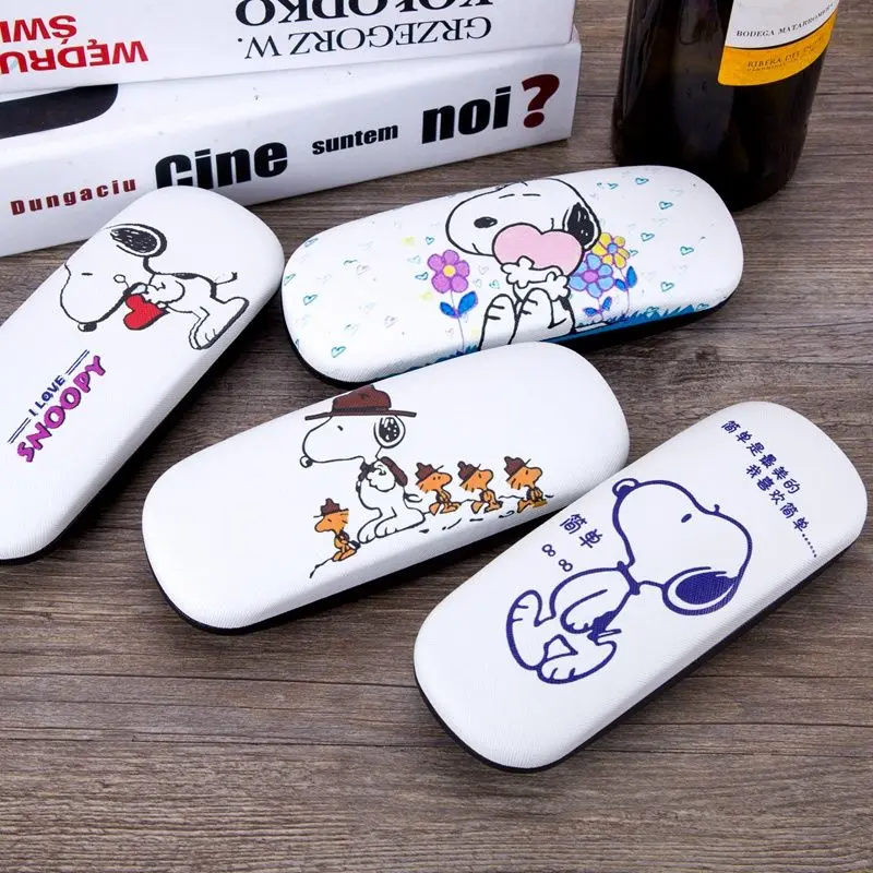 Горячая Распродажа Snoopy портативный жесткий кожаный футляр для очков Модный