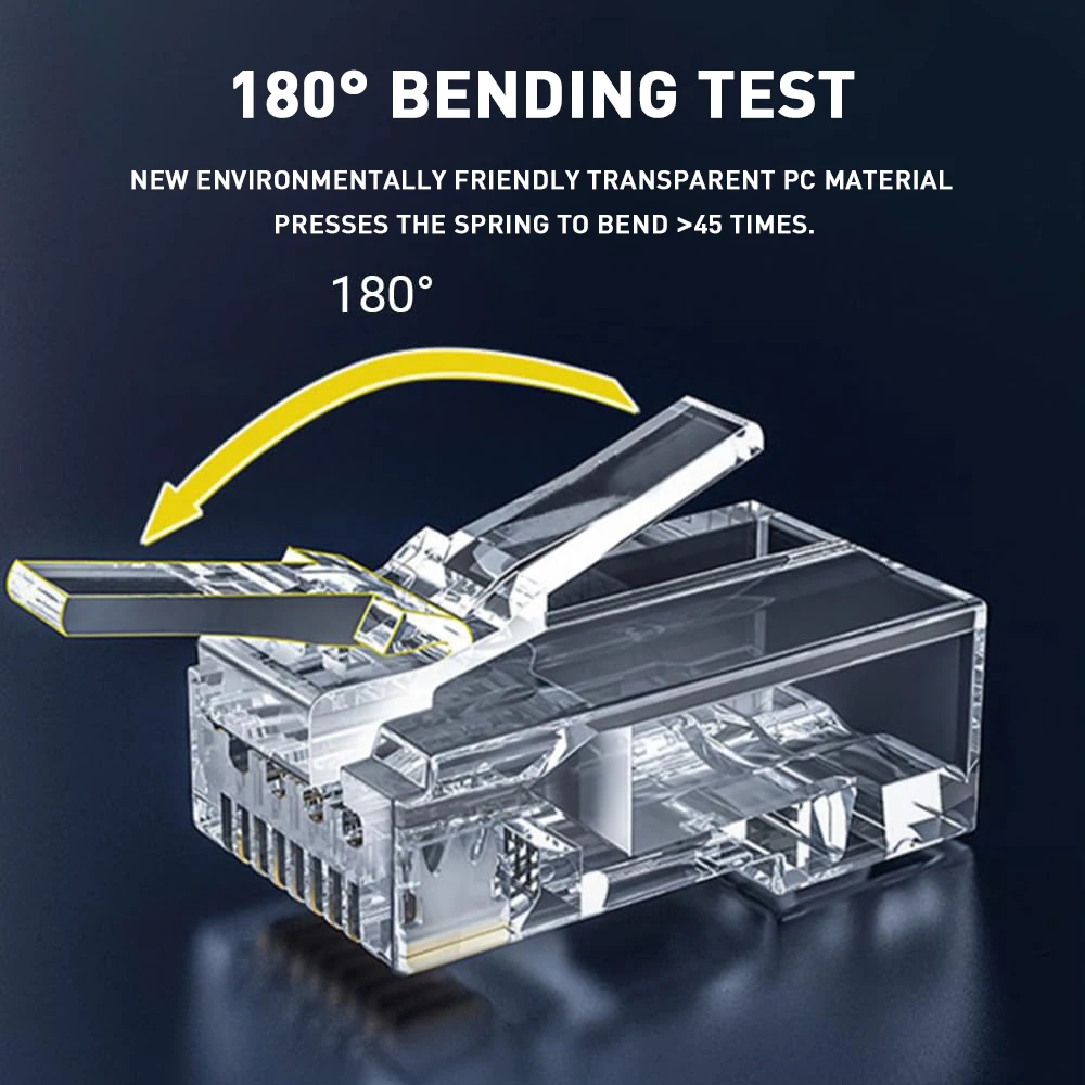 Natalink RJ45 CAT6 Проходной разъем 30μ Crystal Ends Позолоченные 8P8C UTP Ethernet Сетевые модульные вилки для CAT6 CAT5e (art.: 3920cfe82cf77) - 3920cfe82cf77