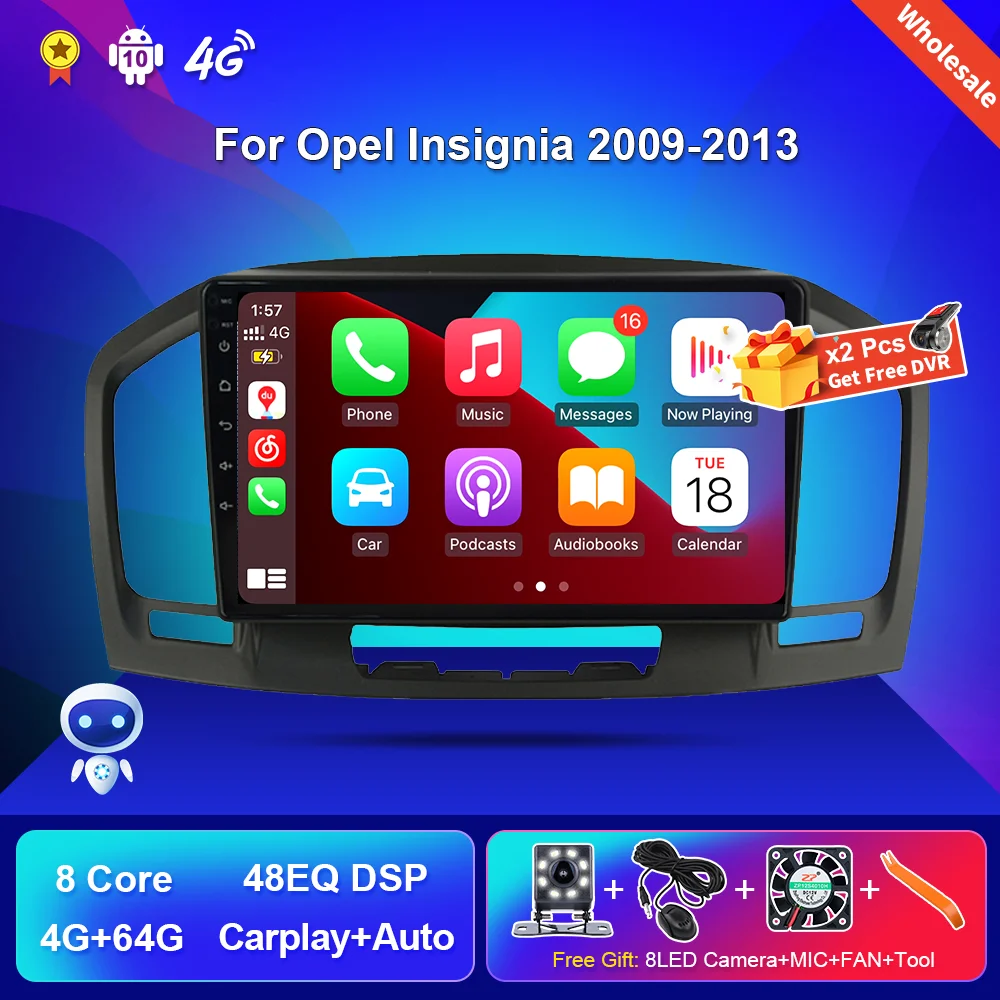 

Car Radio For Opel Insignia 2009 2010 2011 2012 2013 For Buick Regal Stereo Video Multimedia DVD Player Carplay WiFi 4G 64G FM