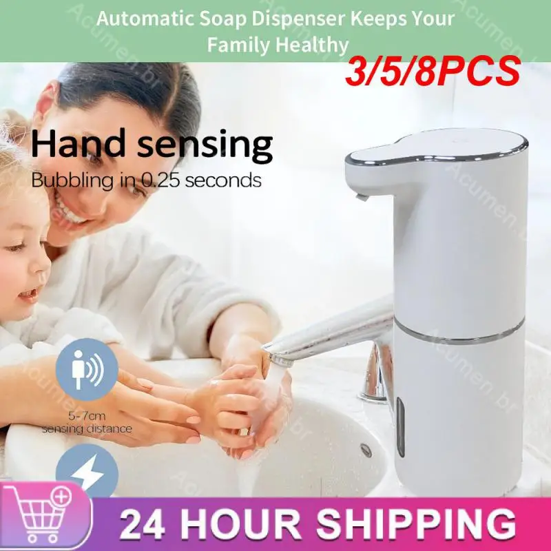 

3/5/8PCS Automatic Soap Dispenser Mute Auto Soap Dispense Third-gear Mode Incline The Liquid Outlet Automatic Induction Machine