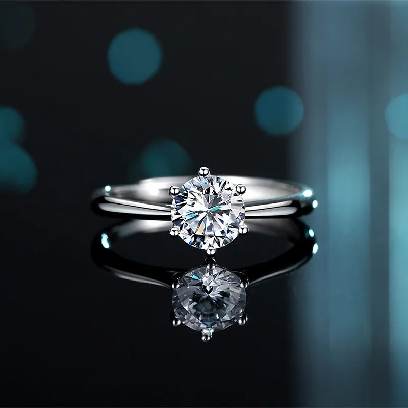 

2022 Fashion S925 Sterling Silver Moissanite Ring for Women Girls Female Wedding Rings Luxury High Quality Jewelry