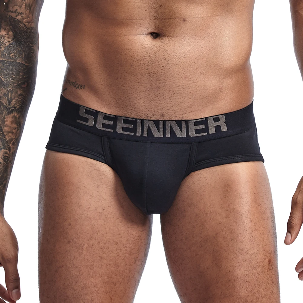 

Sexy Men Briefs Low Waist U Convex Pouch Lingerie Hip Lift Bikini Underpants Cotton Intimate Underwears Casual Short Swimwear