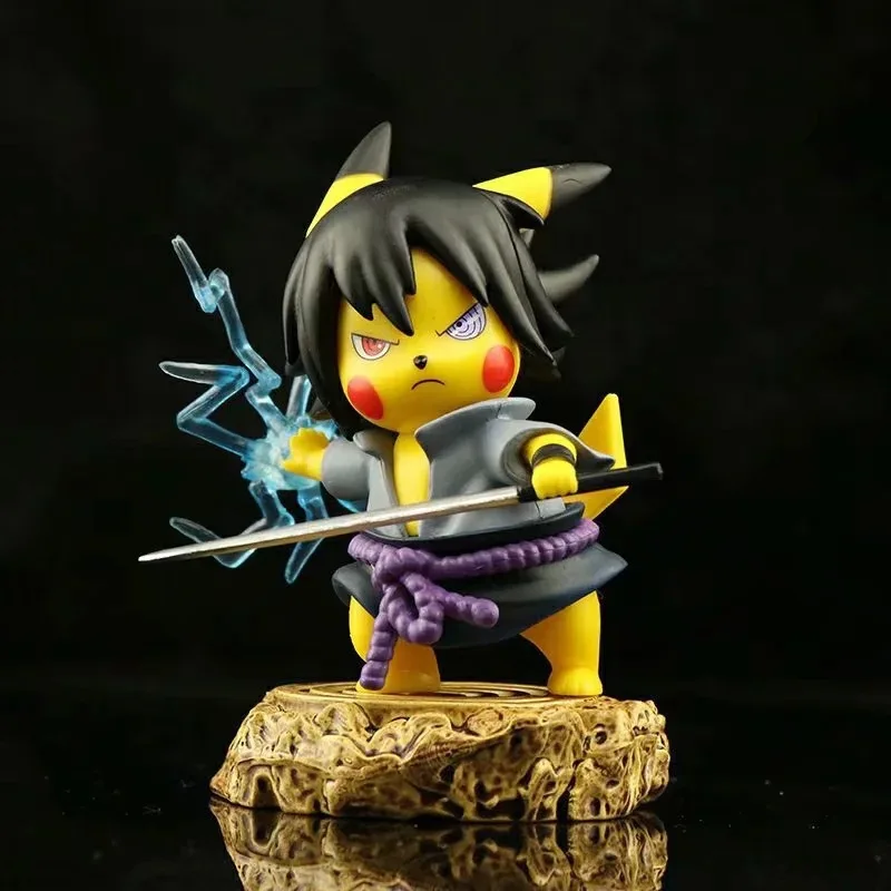

Pokemon Anime figures Pikachu Cos Naruto Uchiha Obito Madara Sasuke Namikaze Minato Model PVC Doll Decoration Toys for Kids