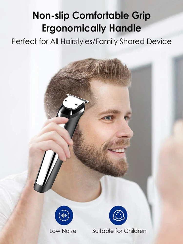 Kemei KM-8601 моющийся все в одном триммер для волос и бороды мужчин набор ухода за
