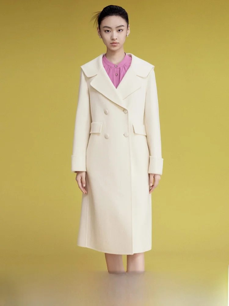 Lime Rhine осенне-зимний новый темно-синий двусторонний дафлкот с лацканами женская