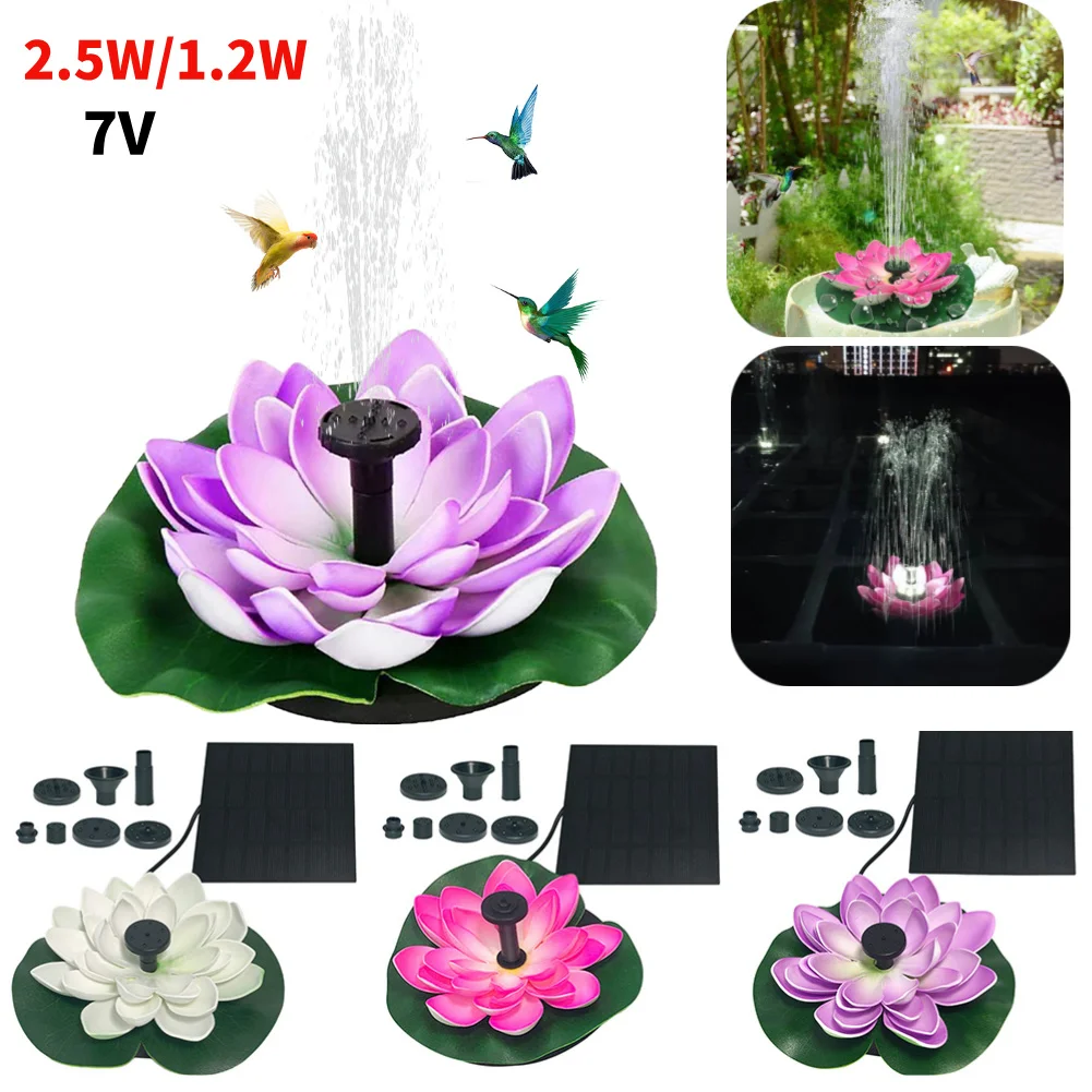 Фонтан-водопад В Форме Лотоса На Солнечной Энергии 2 5 Вт Для Патио Пруда И