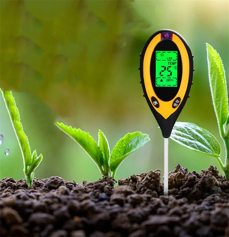 4 в 1 тестер влажности почвы/температуры/почвы PH кислотности измеритель