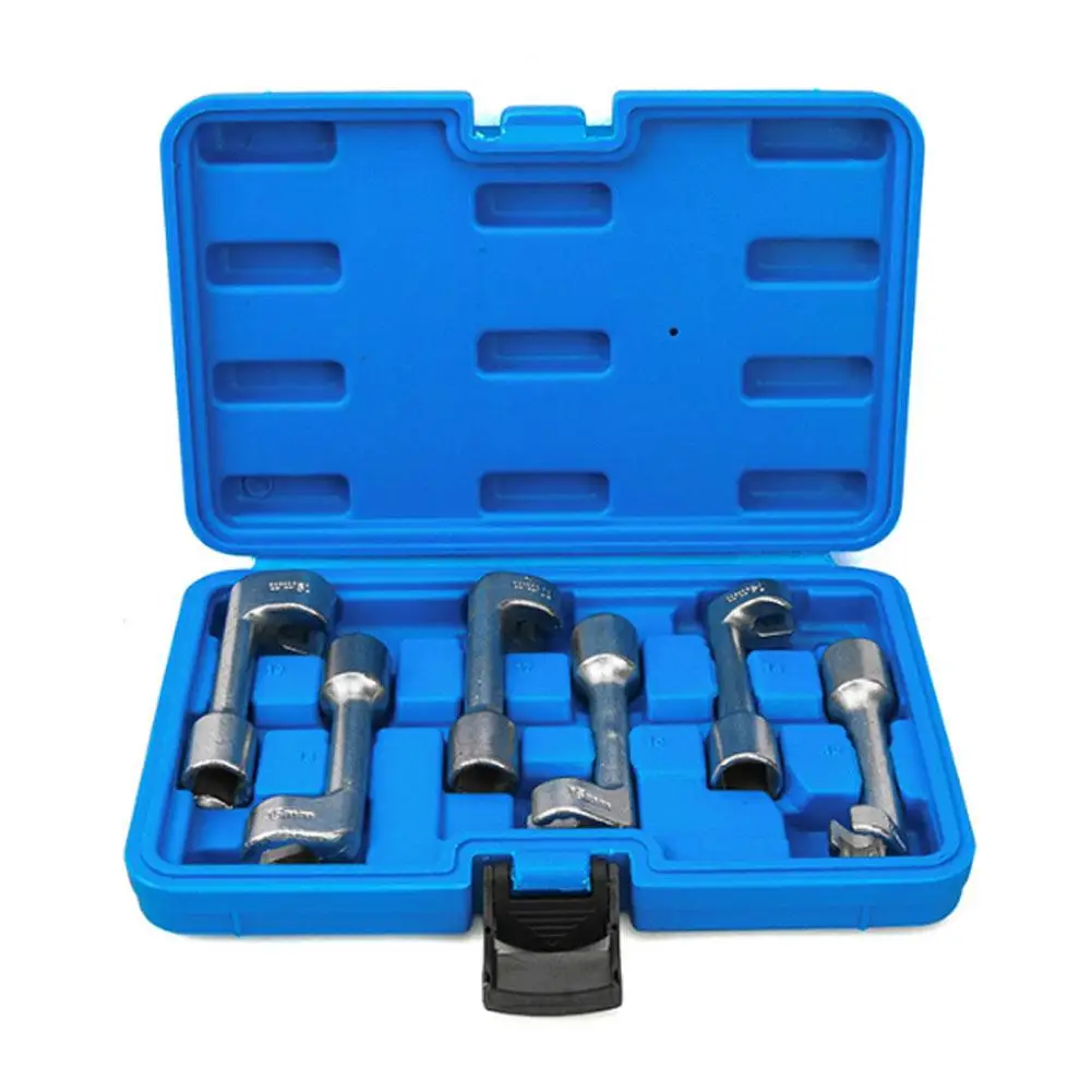 

1 Set Car Diesel Fuel Injection Pipe Socket Wrench L-shaped Open Hexagon Slotted Oxygen Sensor Wrench Auto Repair Tools with box