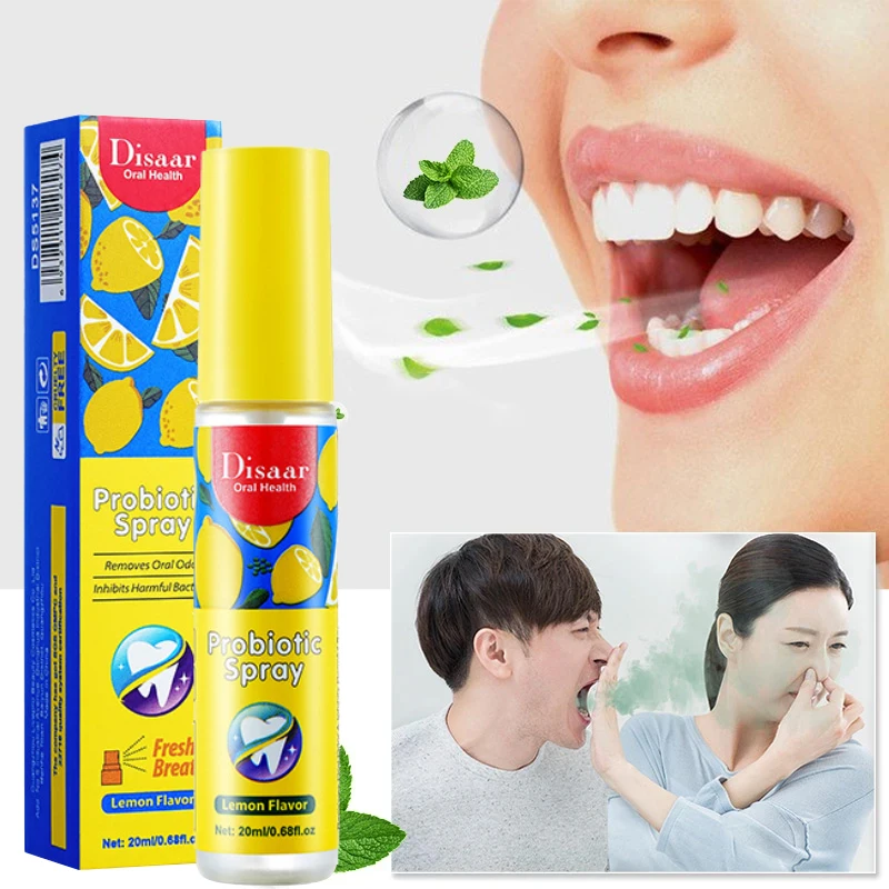 

20ml Lemon Mouth Spray deep Cleaning The Mouth lasting Removes Smoke Smell Removes Bad Breath Air Freshener Breath Spray