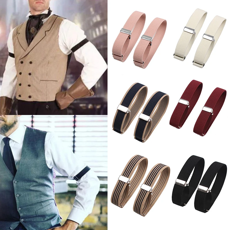 

Unisex Elastic Armband Shirt Sleeve Holder Women Men Adjustable Arm Cuffs Bands Party Bridegroom Wedding Clothing Accessories