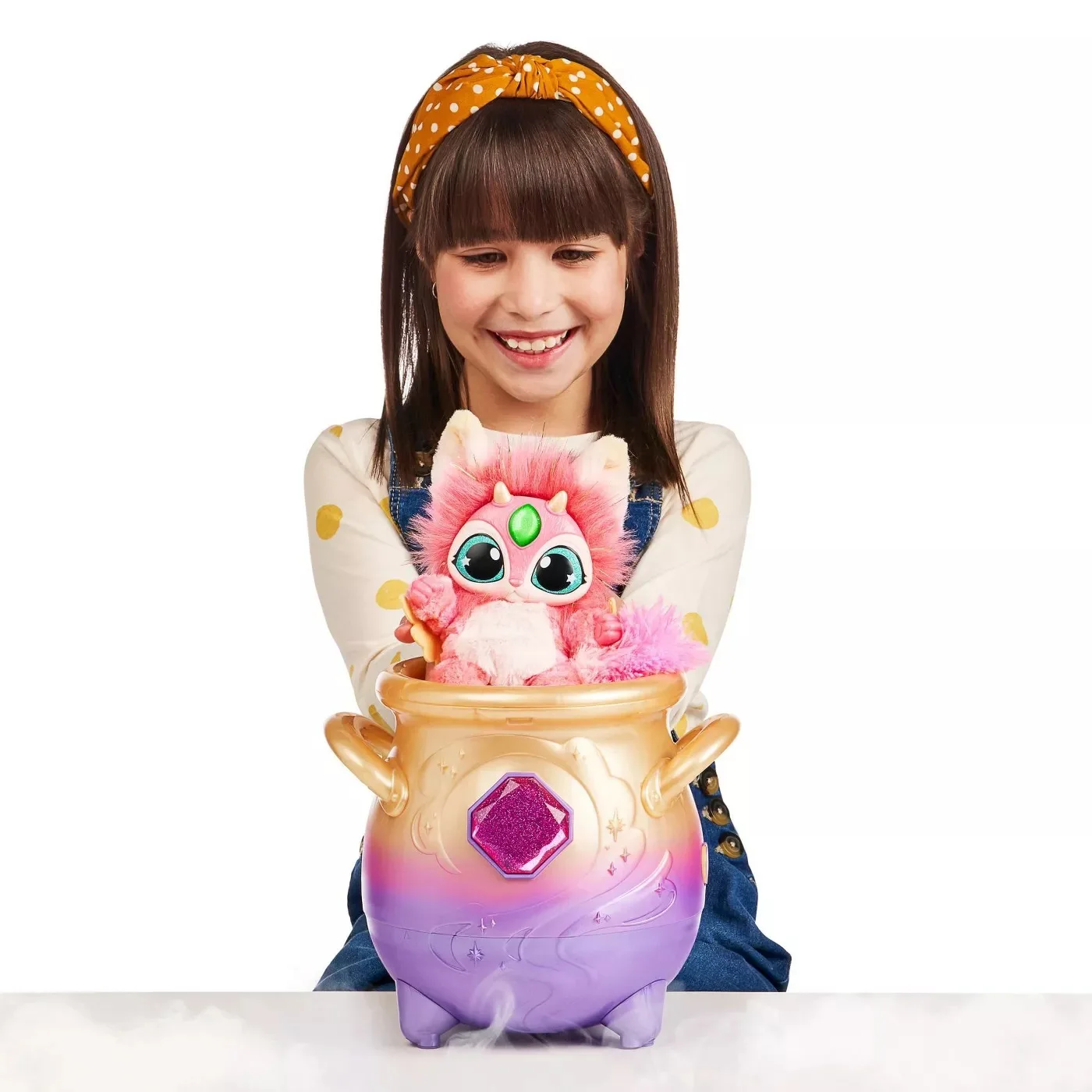 

Magics Toy Pink Magical Misting Cauldron Resin Crafts Cartoon Magic Wand Birthday Gifts Children Toys Gifts