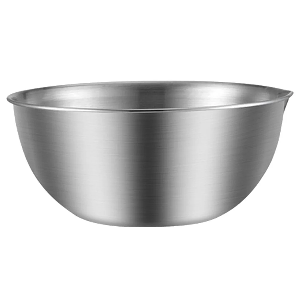 

Stainless Steel Salad Mixing Bowl Multifunctional Basin Metal Mixing Bowl for Cooking Baking