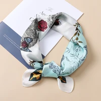 new simulation silk scarf womens headscarf tied bag hairband 70cm small square scarf small animal pattern scarf