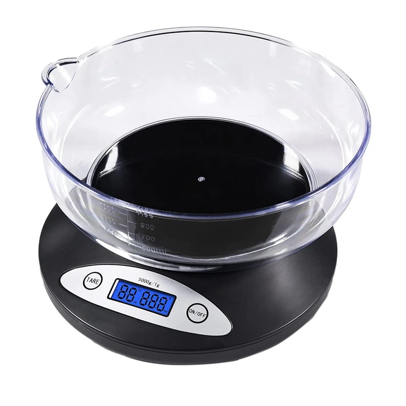 

Digital Kitchen Scale with Bowl Food Scale for Cooking Baking and Weight Loss Kitchen Scale Back-Lit LCD Display