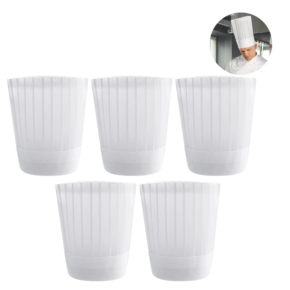 5 шт. одноразовая шляпа шеф-повара ресторанная кухня рабочая для приготовления