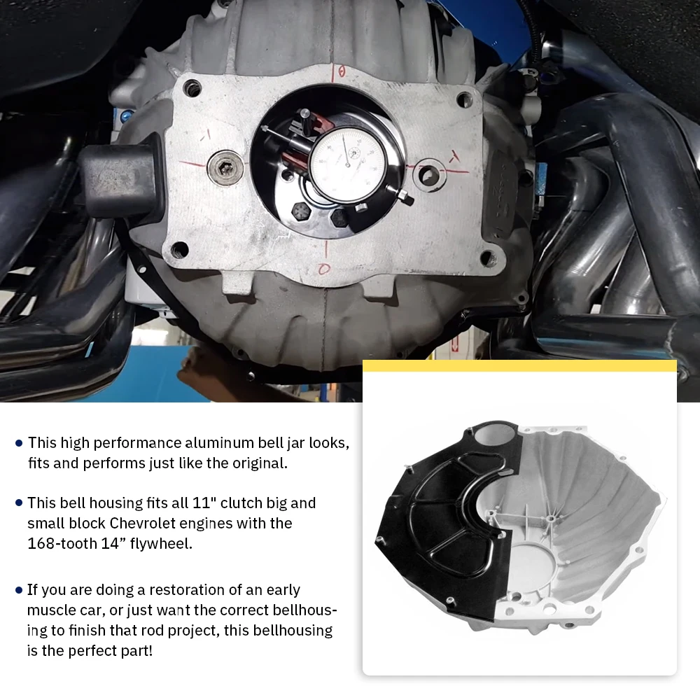 11-дюймовый алюминиевый комплект Bellhousing 3899621 С крышкой для проверки маховика Chevy