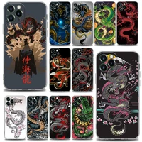 fashion dragon animal pattern phone case for iphone 11 12 13 pro max xr xs x 8 7 se 2020 6 plus cute clear soft tpu cover shell