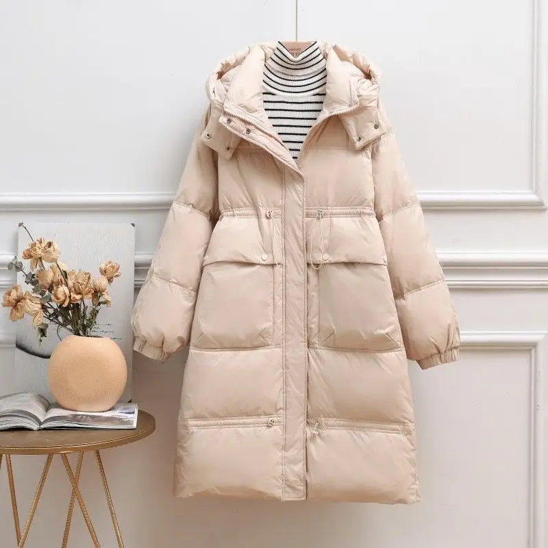 2023 New Thick Winter Parkas Coat Casual Hooded Warm Long Jackets Coat Winter Female Thicken Parkas Outwear Coat Buttons S87