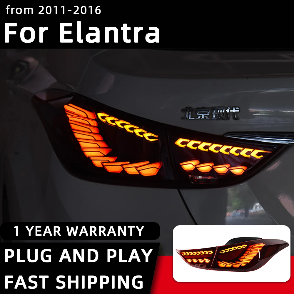 

Car Styling Taillights for Hyundai Elantra Tail Lamp LED 2011-2016 Tail Light DRL Rear Turn Signal Automotive Accessories