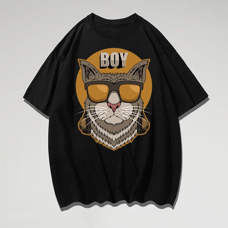 

Милые Коты, велосипед, рок-группа, Подростковая домашняя Винтажная футболка, яркая прогулочная Этническая футболка для любителей