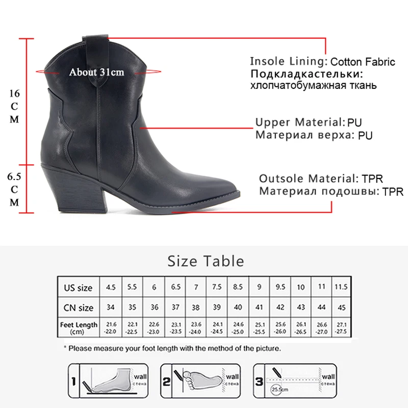 GOGD 2023 Fashion Women's Ankle Boots Autumn Winter Trend Short Cowboy Boots Slip-On Pointed Toe High Heels Motorcycle Shoes INS images - 6