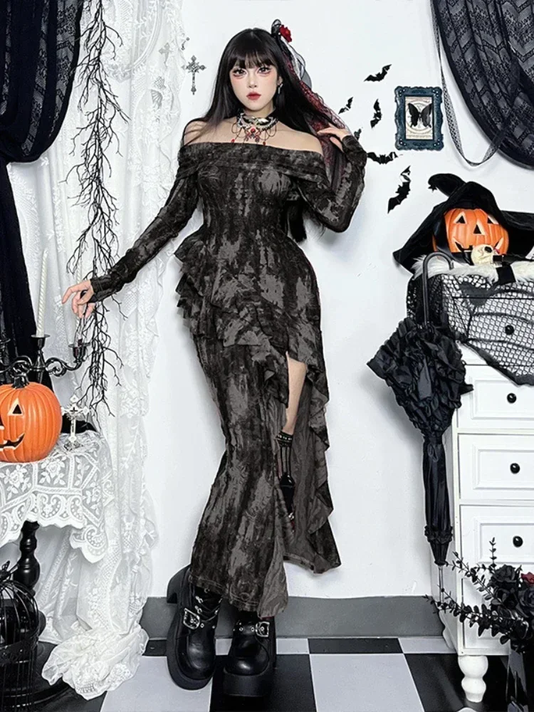 Новинка 2024 года эстетическое готическое вечернее платье в стиле ретро женское
