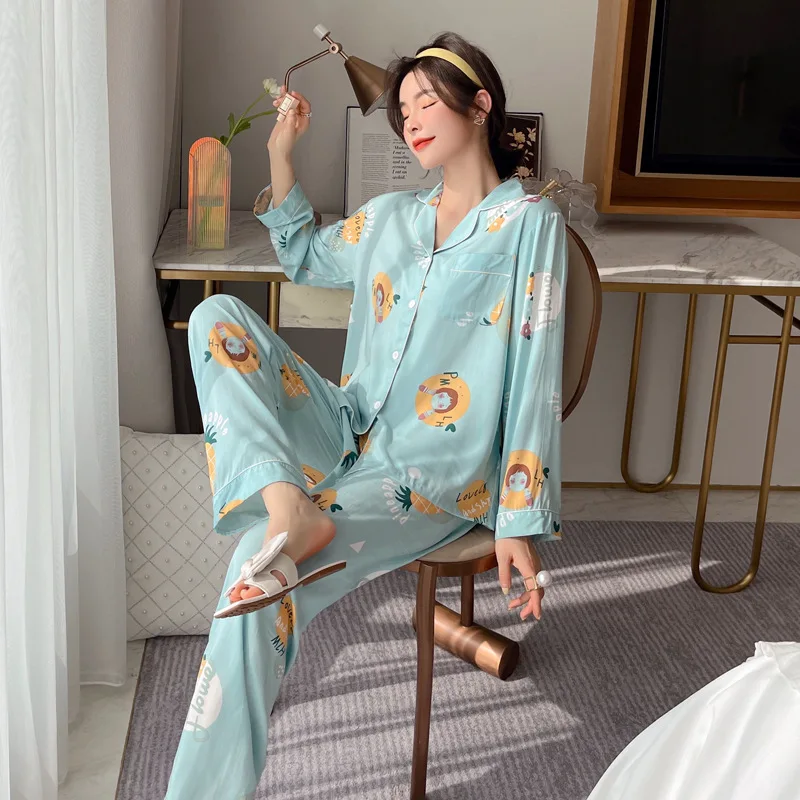 

S070 Yomrzl New women's 2 pieces viscose soft pajama set