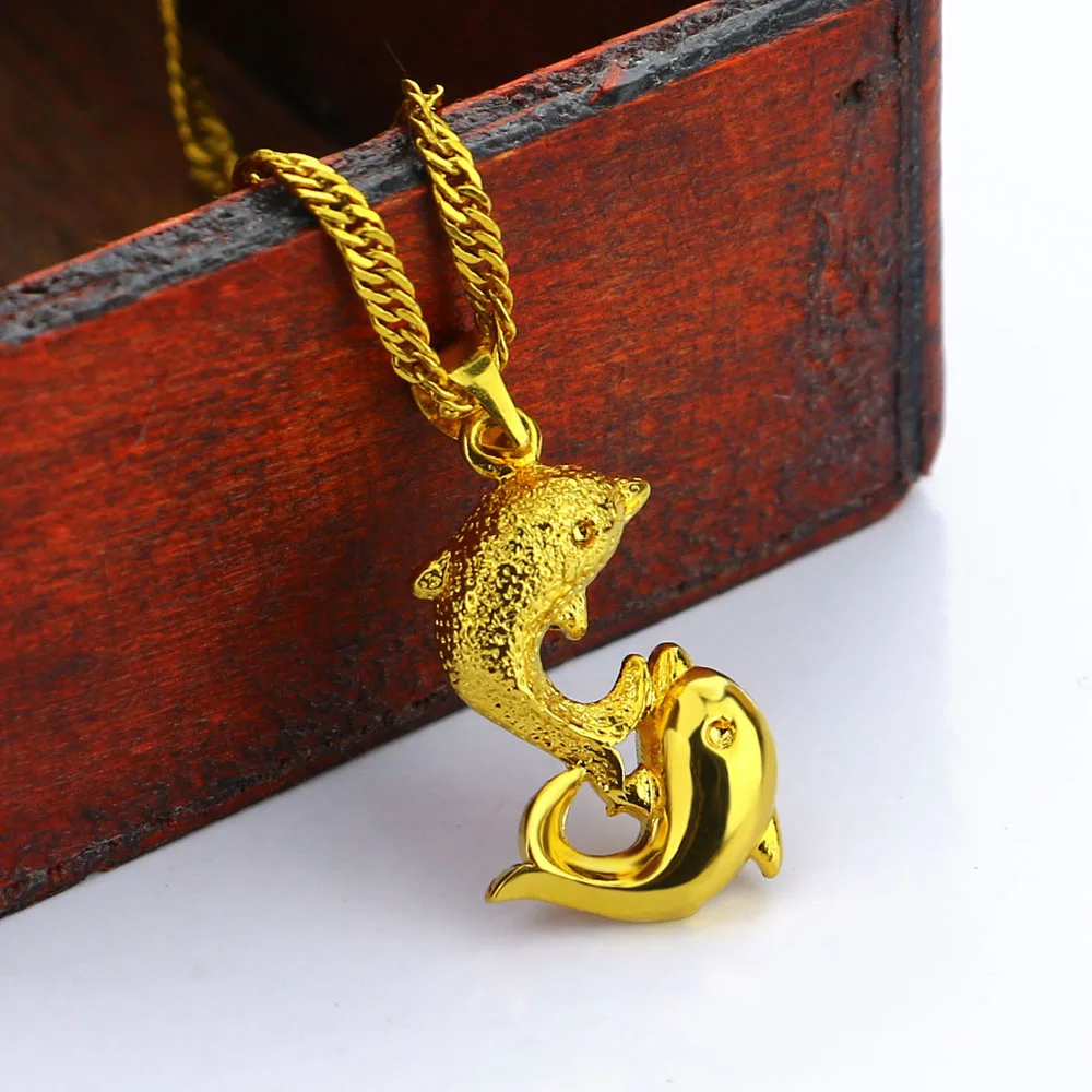 Нежный кулон в виде дельфина ожерелье золотого цвета роскошная серебряная