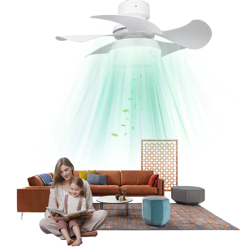 Тихий Потолочный Вентилятор С 5 Лопастями Светодиодный Светильник Регулируемой
