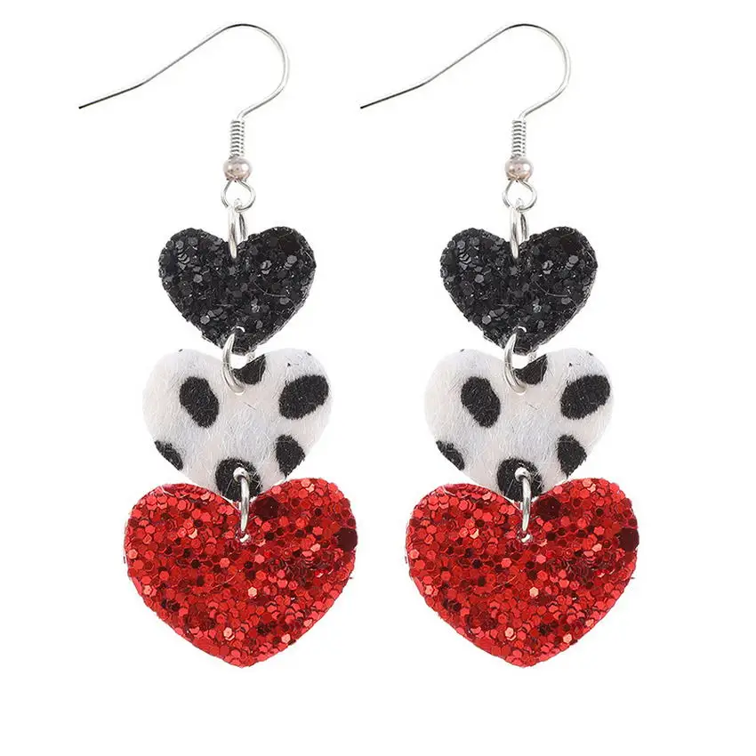 Серьги-подвески из искусственной кожи с леопардовым и Буйволом