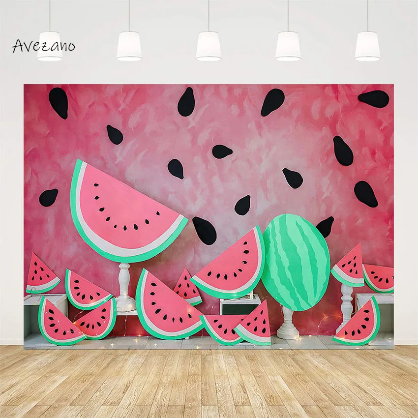 

Avezano Backdrop Photography Watermelon Summer Newborn Kids Birthday Portrait Decor Cake Smash Background Photo Studio Photozone