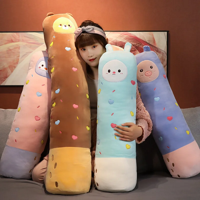 

70/90/130cm Chocolates Animal Long Pillow Stuffed Penguin&Rabbit&Pig Plush Toy Doll Boyfriend Pillow Children Birthday Gift
