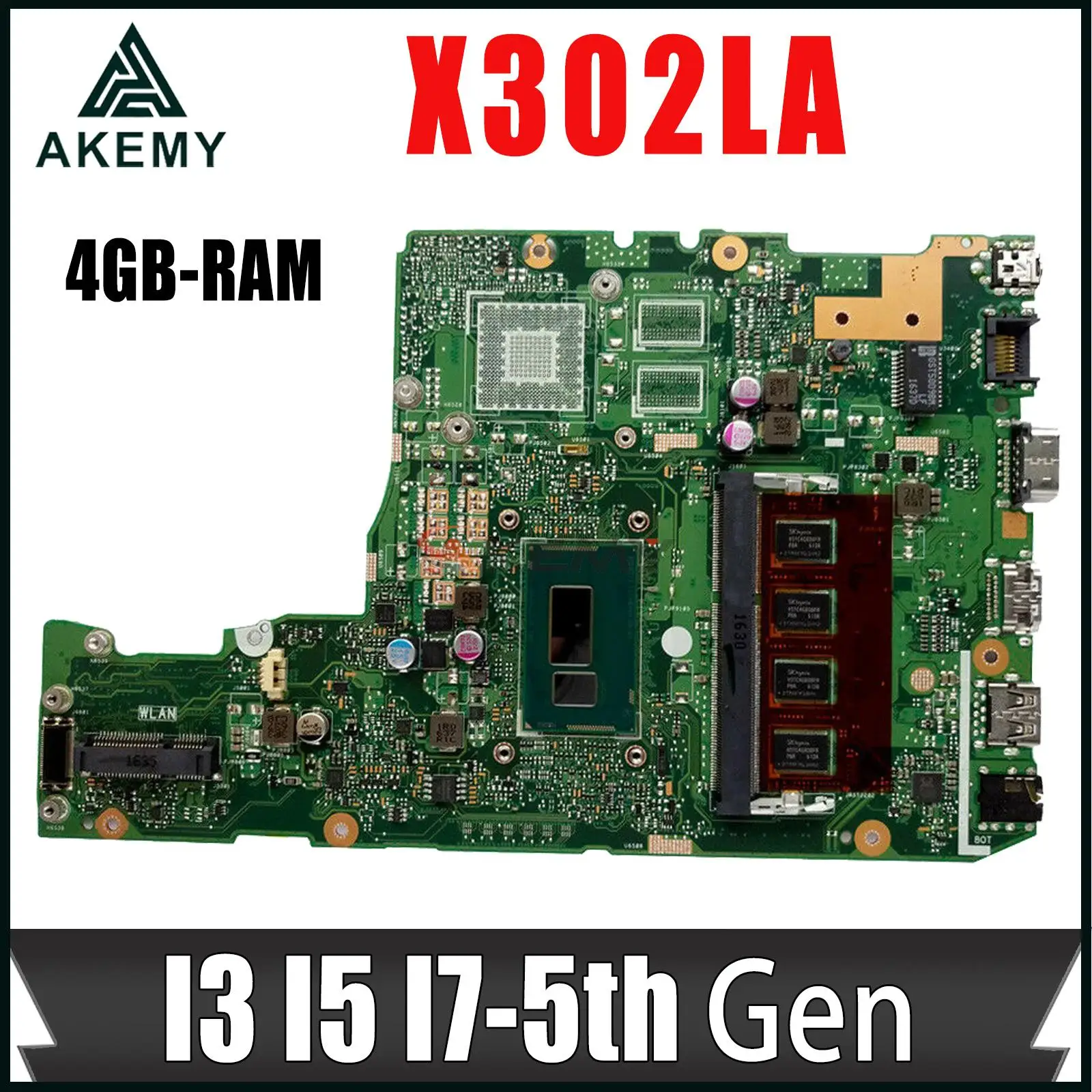 

X302L Notebook Mainboard For ASUS X302LA X302LA-LJ X302LJ Laptop Motherboard W/I3-5005U I5-5200U I7-5500U 4GB-RAM