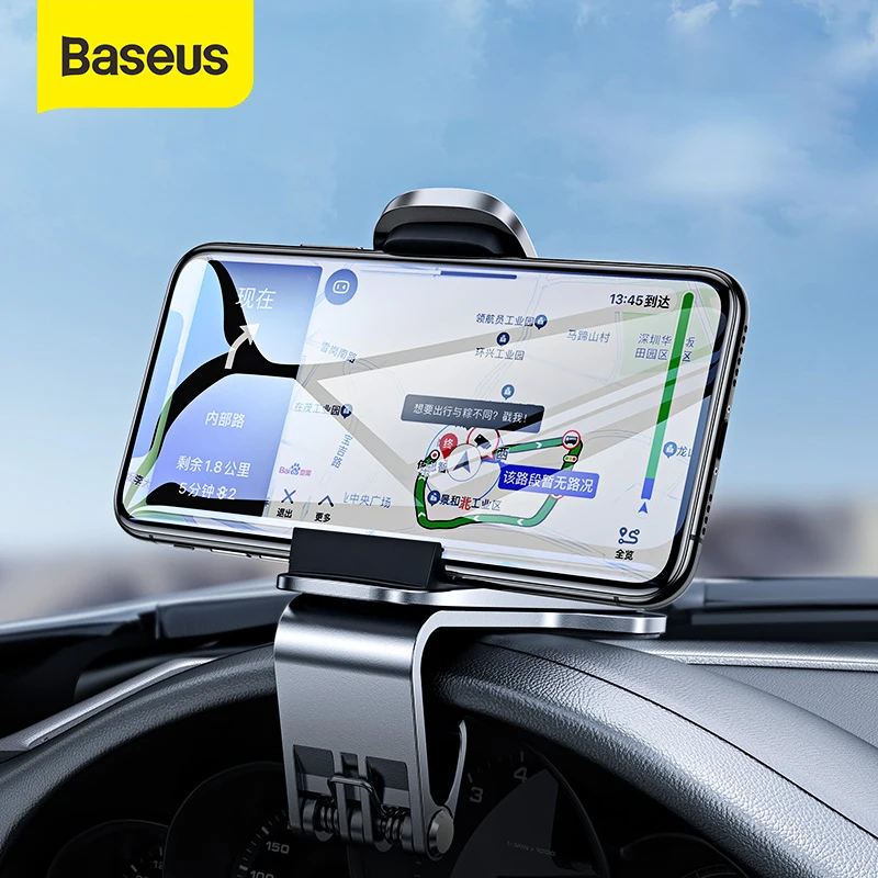 Baseus Car Phone Holder 360 Degree GPS Navigation Dashboard Phone Holder Stand in Car for Universal Phone Clip Mount Bracket