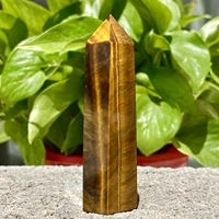 natural tigers eye stone obelisk crystal pillar rod point healing stone