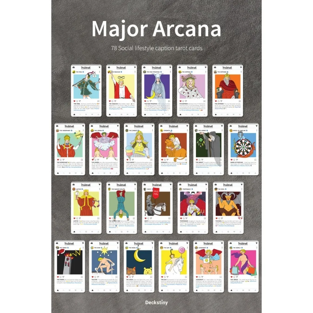 12*7 см InsTarot: 78-карточная колода Таро для хранения социального образца 2 75 х 4 дюйма