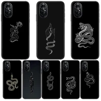 snake simple black clear phone case for huawei honor 20 10 9 8a 7 5t x pro lite 5g black etui coque hoesjes comic fash design