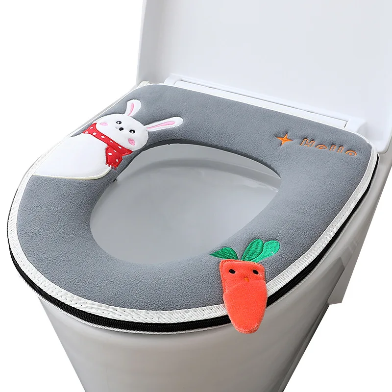 Подушка для сиденья унитаза утолщенная зимняя необходимая универсальная модель