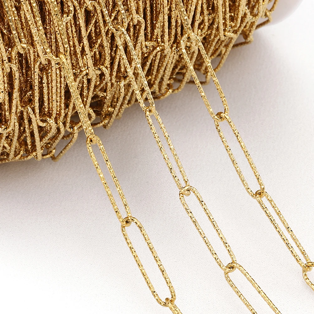 Длинные овальные цепочки из нержавеющей стали золотого цвета, 2 м, 1 м Длинные овальные цепочки из нержавеющей стали золотого цвета, 2 м, 1 м