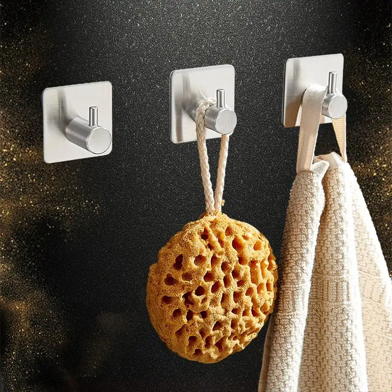 

Black Hook 304 Stainless Steel Strong Adhesive Hook Single Hook No Drilling Bathroom Door Kitchen Living Room Hat No Trace Hook