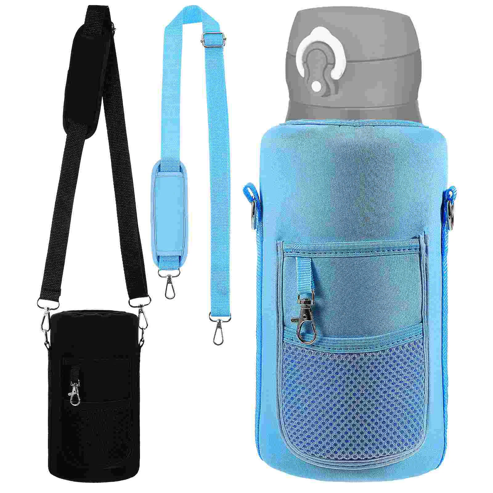 2 Pcs Drinks Bottle Holder Water Handle Sports Jug Carrier Bag Camp Kettle Insulated Crossbody Case Cover Flask Sling