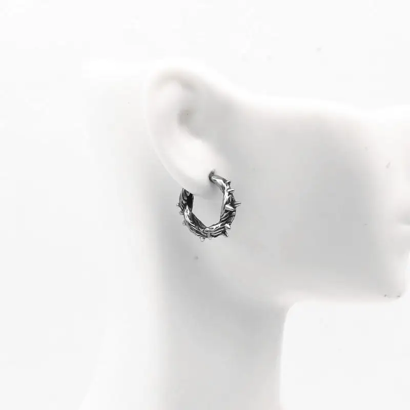 Серьги-кольца мужские гипоаллергенные в стиле панк